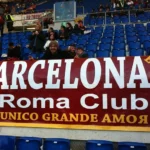 roma club barcellona striscione